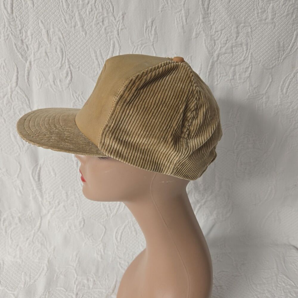 Vintage Olympia Beer Corduroy With Leather Trucker Hat Rare 80s - Picture 2 of 7